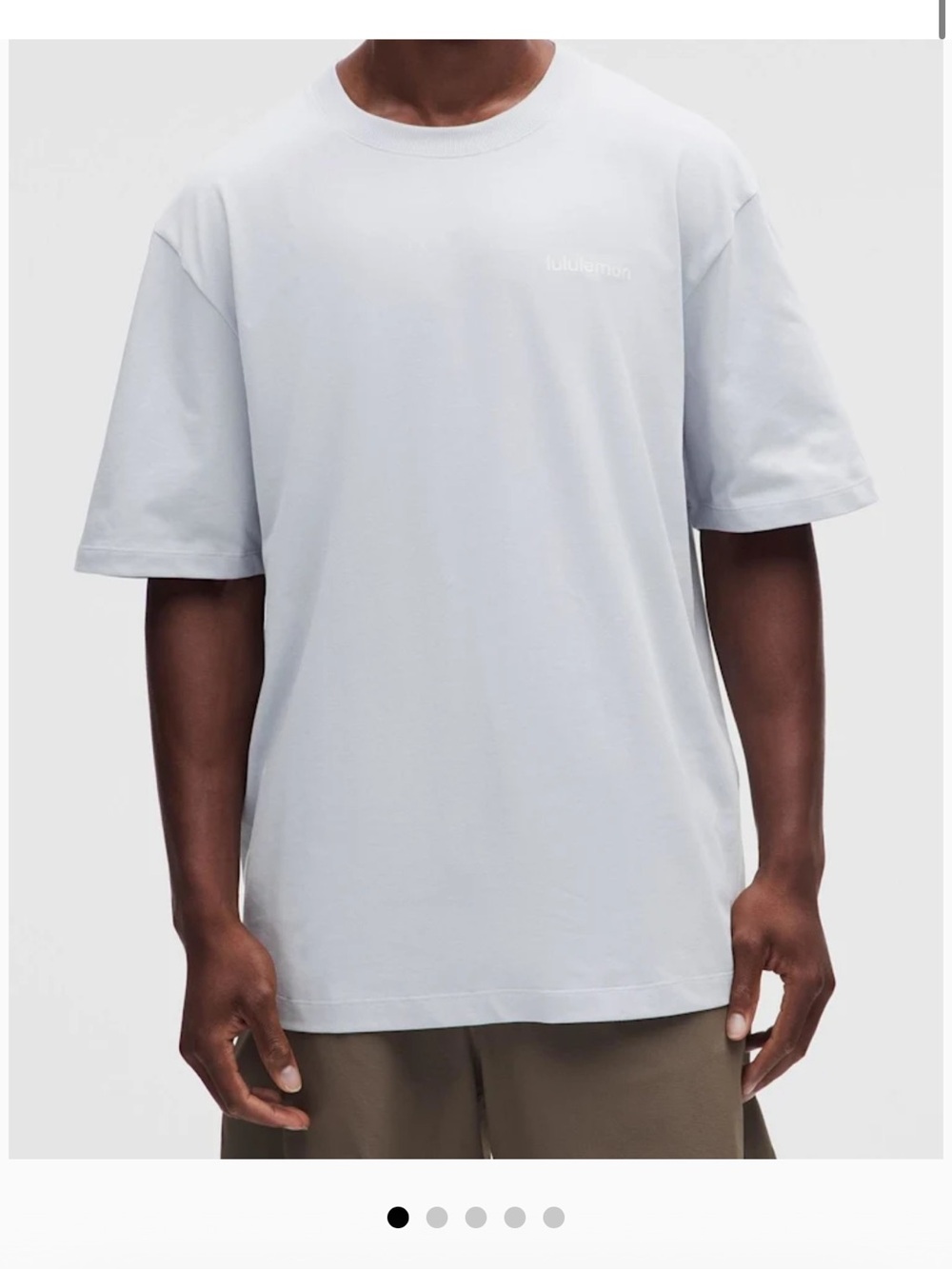 lululemon athletica Men's Cotton Tee Jersey in starch blue with white word mark